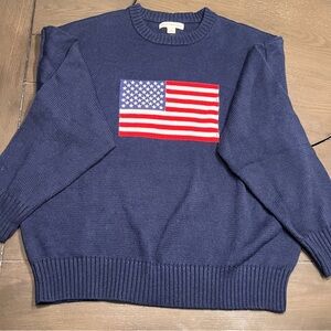 Aeropostale Navy Crewneck Sweater with Flag
